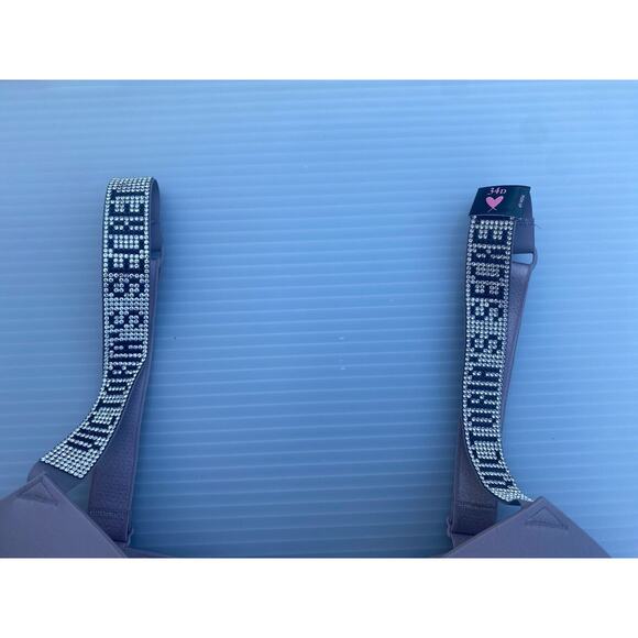 Victoria's Secret Bra Womens 34D Purple Very Sexy Push Up Rhinestone Logo Strap - Picture 8 of 12